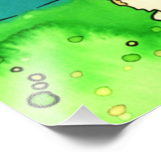 Corgi am Ende des Regenbogenfarbendrucks Fotodruck (Ecke)