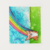 Corgi am Ende des Regenbogens Wandteppich (Vorderseite)