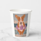 Corgi am Strand Papiertassen Pappbecher (Rückseite)