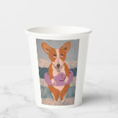Corgi am Strand Papiertassen Pappbecher (Vorderseite)