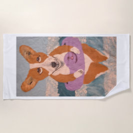 Corgi am Strand Strandtuch