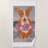 Corgi am Strand Strandtuch (Vorderseite)