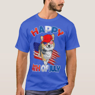 Corgi American Flag USA Patriotic Funny 4. Juli T-Shirt