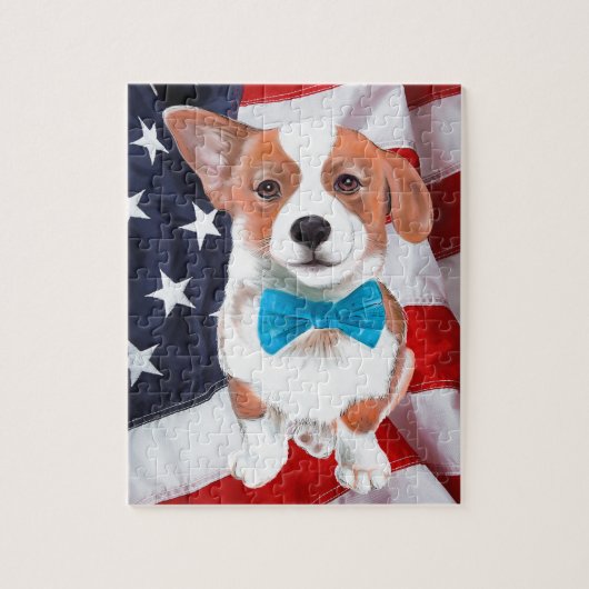 Corgi Amerika Puzzle (Vertikal)