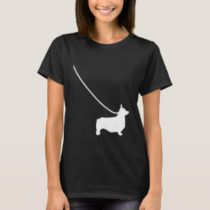 Corgi an der Leine Hund Haustier Mama Papa Niedli T-Shirt