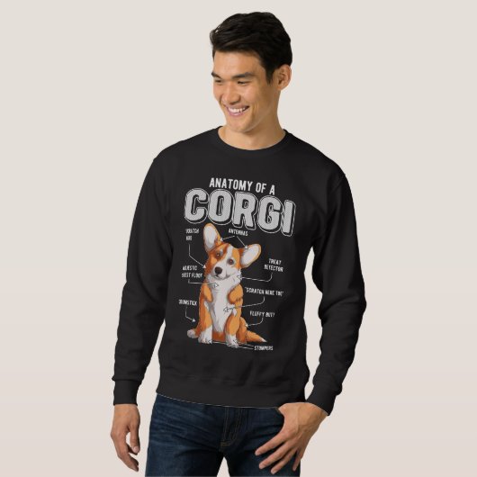 Corgi Anatomy Funny Dog Sweatshirt (Vorne ganz)