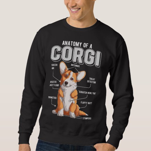 Corgi Anatomy Funny Dog Sweatshirt (Vorderseite)