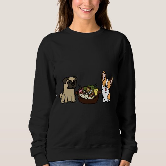 Corgi And Pug Hotpot Sweatshirt (Vorderseite)