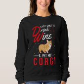 Corgi And Wine Sweatshirt (Vorderseite)