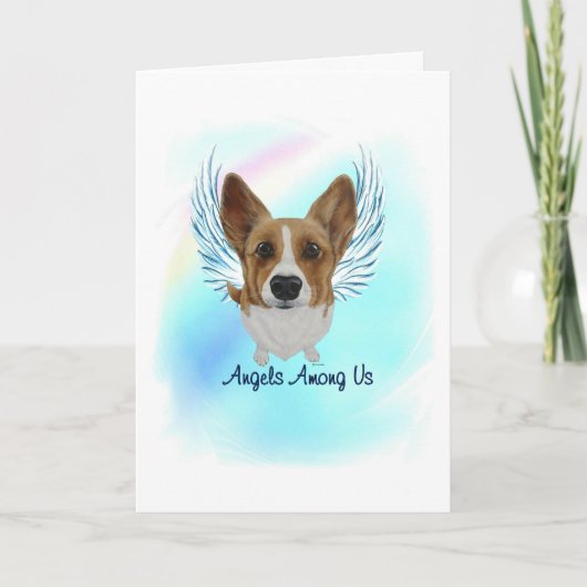 Corgi Angel Dog Pet Loss Sympathie Karte (Vorderseite)