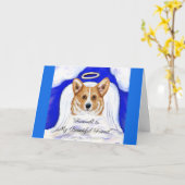 Corgi Angel Karte (Gelbe Blume)