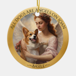 Corgi Angel Personalisiert Memorial Keramik Ornament