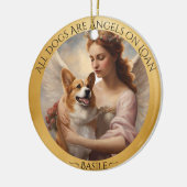 Corgi Angel Personalisiert Memorial Keramik Ornament (Links)