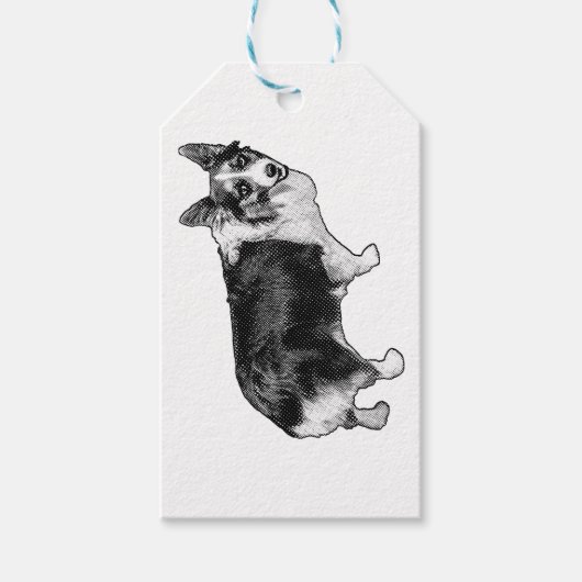 Corgi-Anhänger mit Band Geschenkanhänger (Vorderseite)