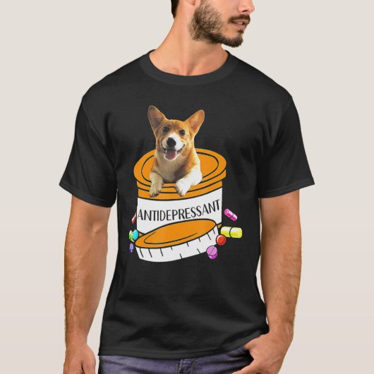 Corgi Antidepressivum T-Shirt (Vorderseite)