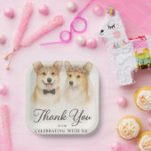 Corgi Aquarell Hochzeit Danke Pappteller (Party)