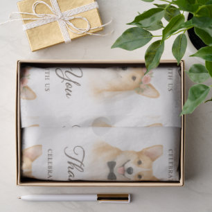Corgi Aquarell Hochzeit Danke Seidenpapier