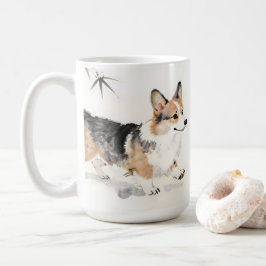 Corgi Aquarell – Whimsical japanische Tinte Hundek Kaffeetasse