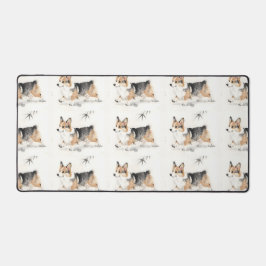 Corgi Aquarell – Whimsical japanische Tinte Hundek Schreibtischunterlage