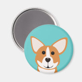 Corgi Art Magnet (Vorderseite/Rückseite)