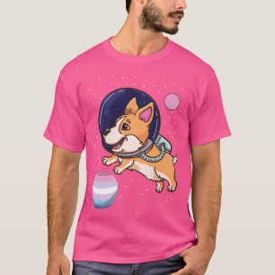 Corgi Astronaut Bigender Pride T-Shirt