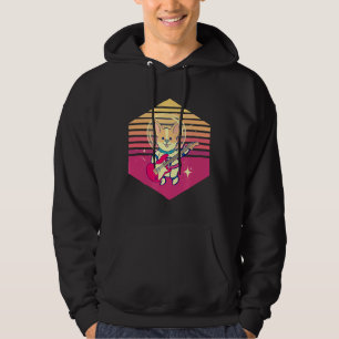 Corgi Astronaut Gitarre Vintag für Gitarre spielen Hoodie