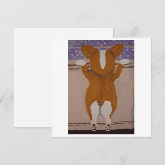 Corgi at Window Invitation (Vorne/Hinten)