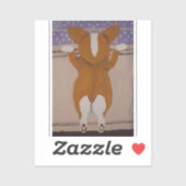 Corgi at Window Invitation Aufkleber (Blatt)