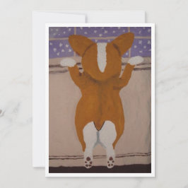 Corgi at Window Invitation Einladung