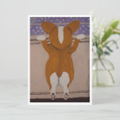 Corgi at Window Invitation Einladung (Stehend Vorderseite)