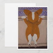 Corgi at Window Invitation Einladung (Vorne/Hinten)