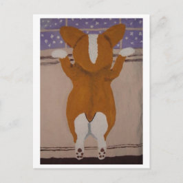 Corgi at Window Invitation Postkarte