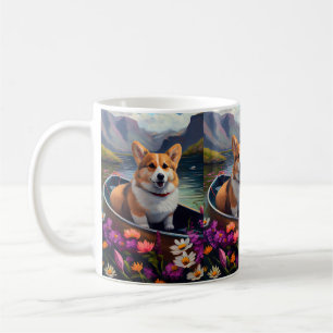 Corgi auf einem Paddel: Ein landschaftliches Abent Kaffeetasse