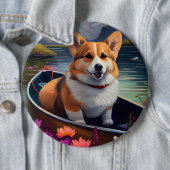 Corgi auf einem Paddle: Ein Landschaftliches Abent Button (Beispiel)
