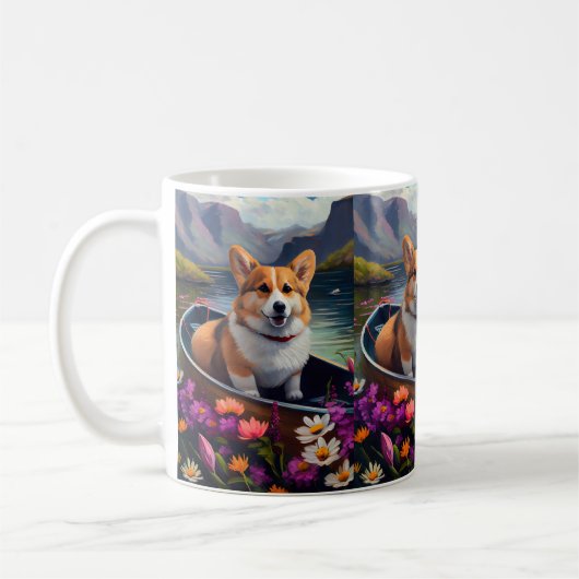 Corgi auf einem Paddle: Ein Landschaftliches Abent Kaffeetasse (Links)