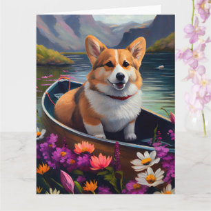 Corgi auf einem Paddle: Ein Landschaftliches Abent Karte