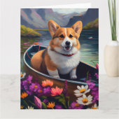 Corgi auf einem Paddle: Ein Landschaftliches Abent Karte (Vorderseite)