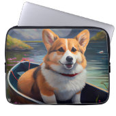 Corgi auf einem Paddle: Ein Landschaftliches Abent Laptopschutzhülle (Vorderseite)