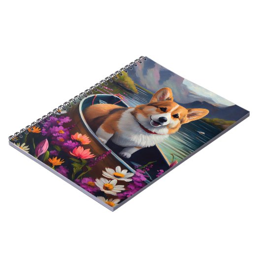 Corgi auf einem Paddle: Ein Landschaftliches Abent Notizblock (Linke Seite)