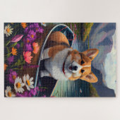 Corgi auf einem Paddle: Ein Landschaftliches Abent Puzzle (Horizontal)