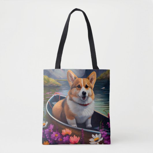 Corgi auf einem Paddle: Ein Landschaftliches Abent Tasche (Vorderseite)