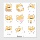 Corgi Aufkleber (Blatt)