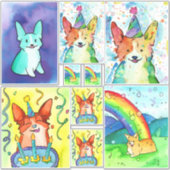 Corgi-Aufkleber-Pack für Wasserfarben Aufkleber (Vorderseite)