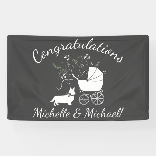 Corgi Baby Shower Dog Banner (Horizontal)