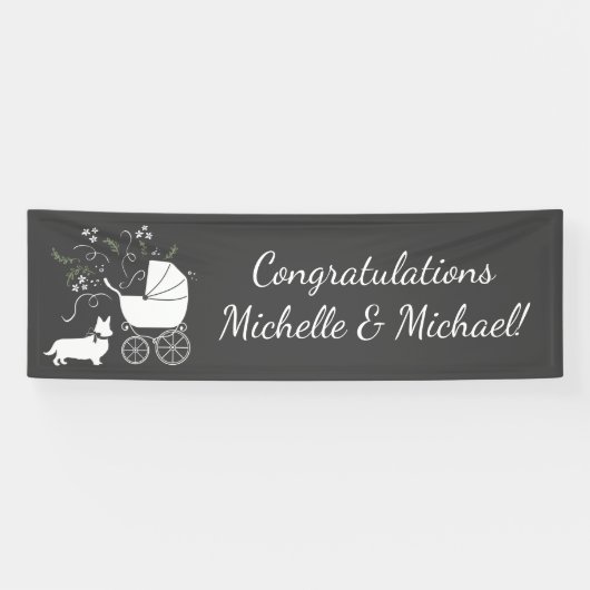 Corgi Baby Shower Dog Banner (Horizontal)