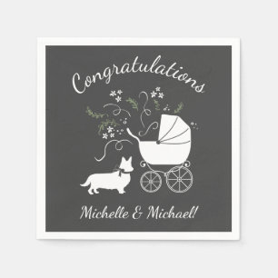 Corgi Baby Shower Dog Serviette