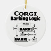 Corgi Barking Logic Keramik Ornament (Vorne)