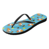 Corgi Beach Party (Red Pembroke) Flip Flops Badesandalen (Schrägansicht)