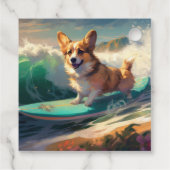 Corgi Beach Surfmalerei Geschenkanhänger (Rückseite)