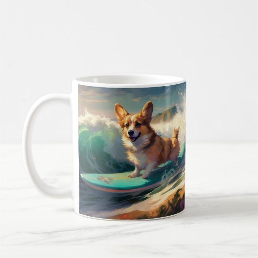 Corgi Beach Surfmalerei Kaffeetasse (Links)